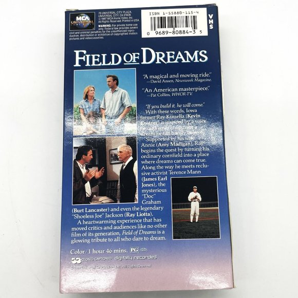 MCA Universal Kevin Costner Field of Dreams VHS Movie Video Cassette Hi-Fi Sound - Picture 2 of 4